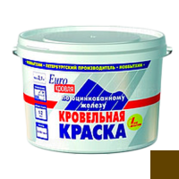 Кровельная краска по оцинкованному железу, коричневая, ведро 2,1кг.