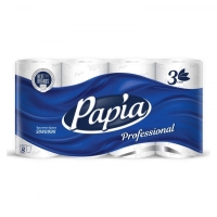Бумага туалетная Hayat Papia на втулке 3сл белая (8шт/пач) Professional Warm 5080998
