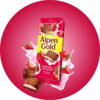 Шоколад Alpen Gold клубника йогурт 85 г.
