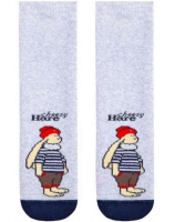 Носки детские Веселые ножки Тильда махра антискользящие светло-серый р.20