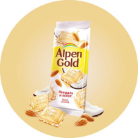 Шоколад Alpen Gold Миндаль кокос (белый) 85 г